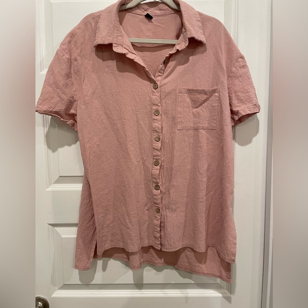 SHEIN- Light Pink Button Down- Size XL